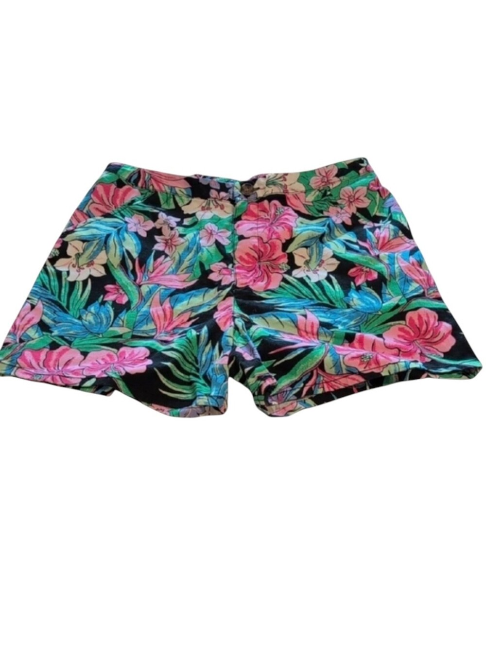 Wild Fable Black and Pink Bermuda Shorts Tropical Floral Size Medium